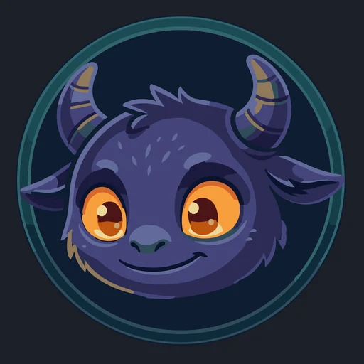 The GrueWeaver app icon: a small horned grue in a round teal frame